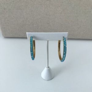 NEW TURQUOISE CRYSTAL HOOPS